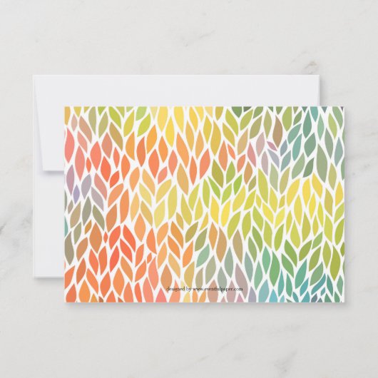 抽象芸術フラワー花びら- 3x5ベビーシャワー招待状 招待状 (裏面)