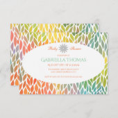 抽象芸術フラワー花びら- 3x5ベビーシャワー招待状 招待状 (正面/裏面)