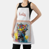 抽象芸術フランスのフローラブ絵画ルドッグ エプロン (インサイチュ)