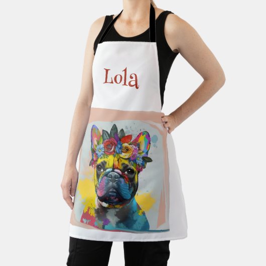 抽象芸術フランスのフローラブ絵画ルドッグ エプロン (インサイチュ)