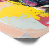 抽象芸術フランスのフローラブ絵画ルドッグ ポスター (角)