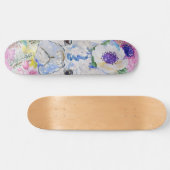 抽象芸術フランスのブルドッグフローラ水絵を描色 スケートボード (横)