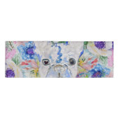 抽象芸術フランスのブルドッグフローラ水絵を描色 名札 (正面)