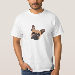 抽象芸術フランスのブルドッグメンズTシャツ Tシャツ