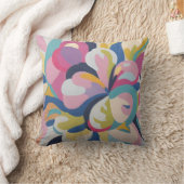 抽象芸術フリーフォームフローラ図形 クッション (ブランケット)