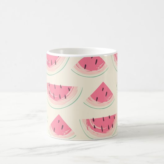 抽象芸術フルーツのシームレスなパターン。クリエイティブカラフル コーヒーマグカップ (中央)