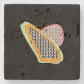 抽象芸術フルーツパパイヤドラゴンフルーツパターン ストーンコースター (正面)