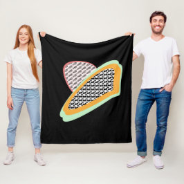 抽象芸術フルーツパパイヤドラゴンフルーツパターン フリースブランケット