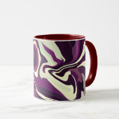 抽象芸術フルード・アート（紫とクリーム色の色調） マグカップ (正面右)