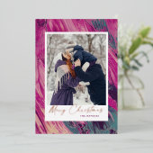 抽象芸術フレームメリークリスマスフォト 箔シーズンカード (立ち正面)