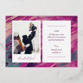 抽象芸術フレームメリークリスマス2写真 箔シーズンカード (裏面)