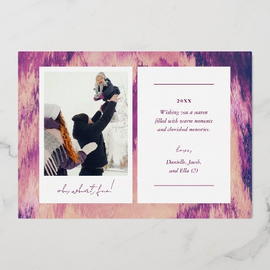 抽象芸術フレームメリークリスマス2写真 箔シーズンカード (裏面)