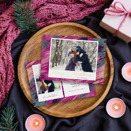 抽象芸術フレームメリークリスマス2写真 箔シーズンカード