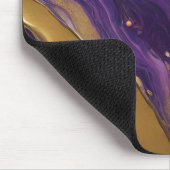 抽象芸術フローアート – ブルーパープルピンクと金ゴールド- マウスパッド (コーナー)