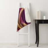 抽象芸術フローアート – 明るい赤紫色紫と金ゴールド- シェルパブランケット (インサイチュ)