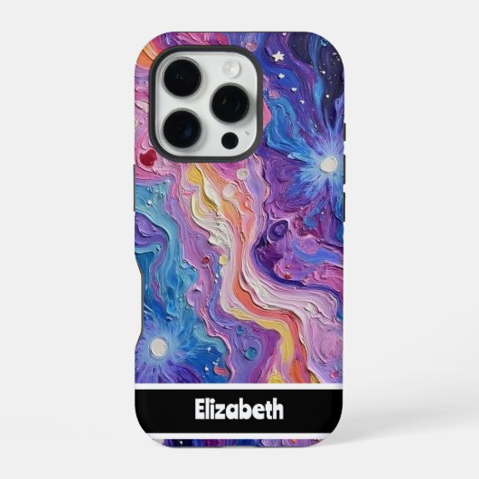 抽象芸術フローカラーのカスタマイズ iPhoneケース (裏面)