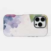抽象芸術フローラあじさい水彩背景 iPhoneケース (裏面横)