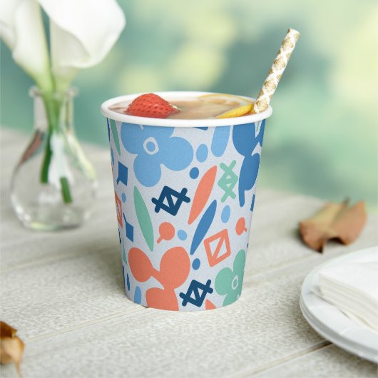 抽象芸術フローラと幾何学的パタカラフルーン 紙コップ (インサイチュ)
