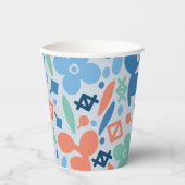 抽象芸術フローラと幾何学的パタカラフルーン 紙コップ (正面)