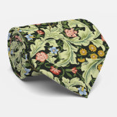 抽象芸術フローラと葉ヴィンテージグリーンパターン ネクタイ (ロール)