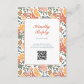 抽象芸術フローラと鳥の中世紀半モダンば結婚 エンクロージャーカード (正面)