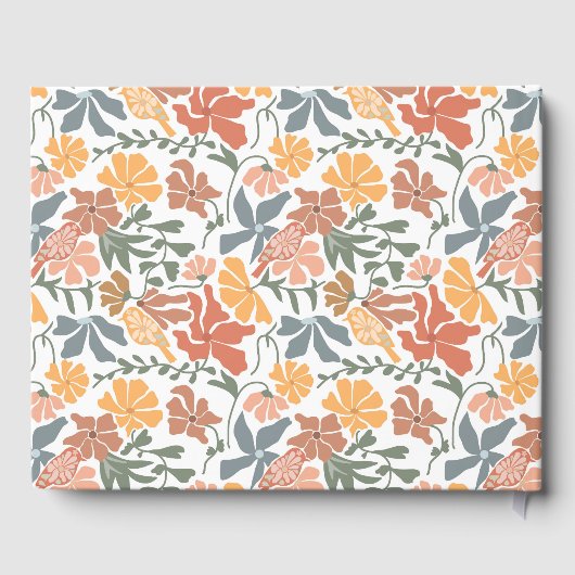 抽象芸術フローラと鳥の中世紀半モダンば結婚 ゲストブック (裏面)