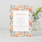 抽象芸術フローラと鳥の中世紀半モダンば結婚 セーブザデート (スタンド正面)