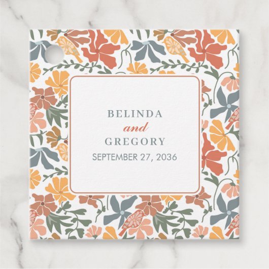 抽象芸術フローラと鳥の中世紀半モダンば結婚 フェイバータグ (正面)