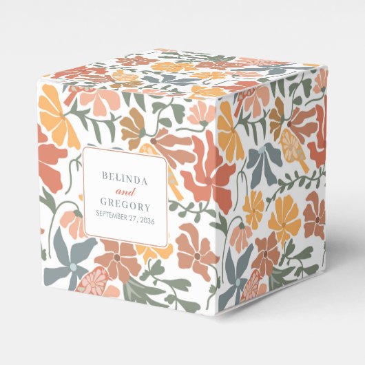 抽象芸術フローラと鳥の中世紀半モダンば結婚 フェイバーボックス (正面サイド)