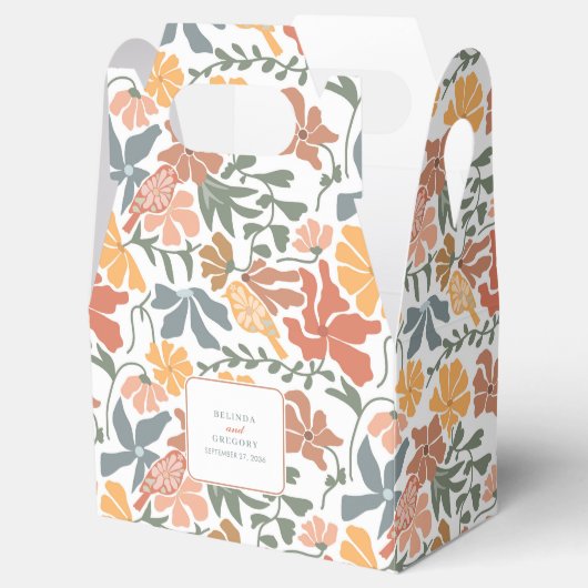 抽象芸術フローラと鳥の中世紀半モダンば結婚 フェイバーボックス (オープン)