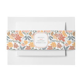 抽象芸術フローラと鳥の中世紀半モダンば結婚 招待状ベリーバンド