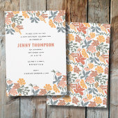 抽象芸術フローラと鳥ミッドセンチュリーバースデーパーティー 招待状