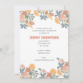 抽象芸術フローラと鳥ミッドセンチュリーバースデーパーティー 招待状 (正面)