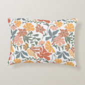 抽象芸術フローラと鳥ミッドセンチュリーパタモダンーン アクセントクッション (裏面)