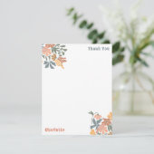 抽象芸術フローラと鳥ミッドセンチュリーパタモダンーン サンキューカード (スタンド正面)