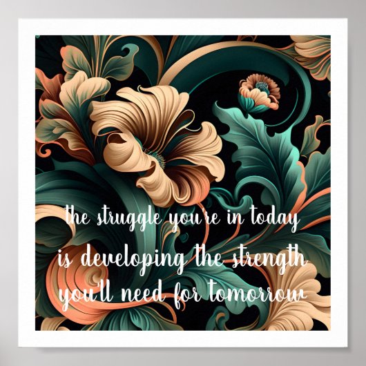 抽象芸術フローラのインスピレーションと強さ ポスター (正面)