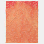 抽象芸術フローラのオレンジ色の汚れ背景 フリースブランケット (正面)