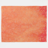 抽象芸術フローラのオレンジ色の汚れ背景 フリースブランケット (正面(横))