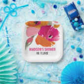 抽象芸術フローラのカスタマイズ可能な紙プレート ペーパープレート (パーティー)