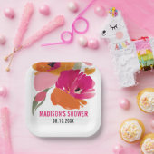 抽象芸術フローラのカスタマイズ可能な紙プレート ペーパープレート (パーティー)