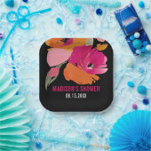 抽象芸術フローラのカスタマイズ可能な紙プレート ペーパープレート (パーティー)