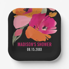 抽象芸術フローラのカスタマイズ可能な紙プレート ペーパープレート