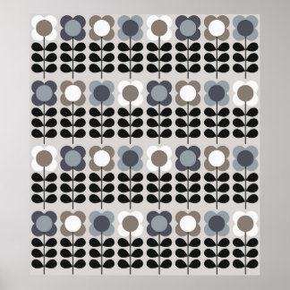 抽象芸術フローラのシームレスなパターン。北欧スタイル。六 ポスター