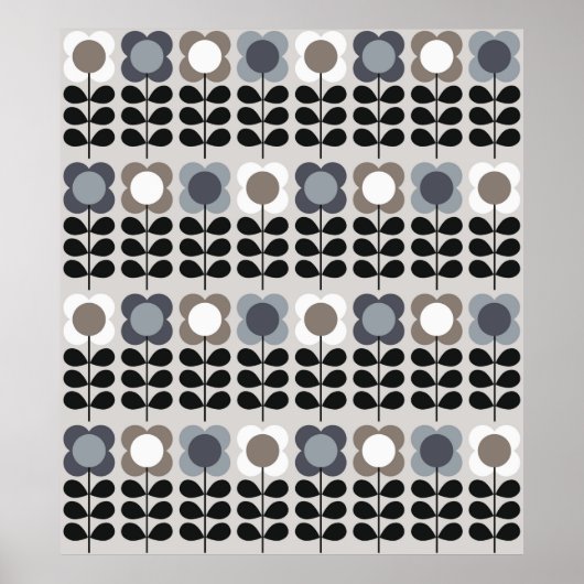 抽象芸術フローラのシームレスなパターン。北欧スタイル。六 ポスター (正面)