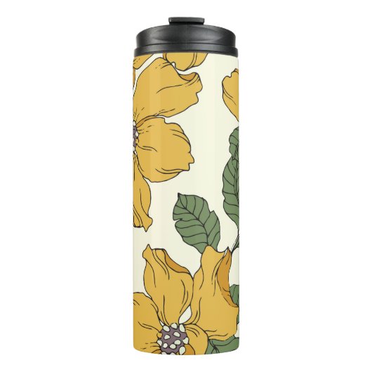 抽象芸術フローラの優雅さ、シームレスな背景 タンブラー (正面)