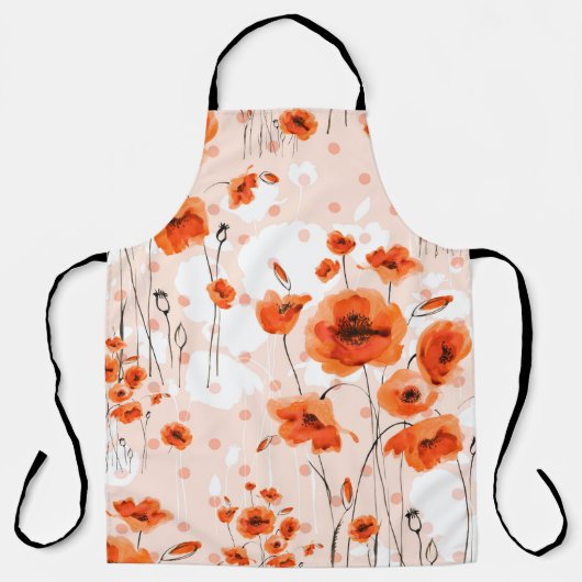 抽象芸術フローラの継ぎ目絵を描ないパターン  エプロン (正面)