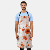 抽象芸術フローラの継ぎ目絵を描ないパターン  エプロン (着用した状態)