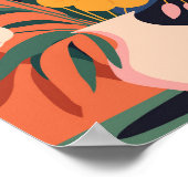 抽象芸術フローラは花を運ぶ ポスター (角)