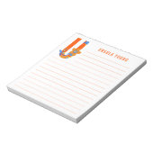 抽象芸術フローラアルファベットの並び ノートパッド (回転)