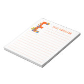 抽象芸術フローラアルファベットの並び ノートパッド (回転)